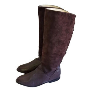 Stunning Vintage Spiegel Together Chocolate Brown Leather and Suede Pull On Boot